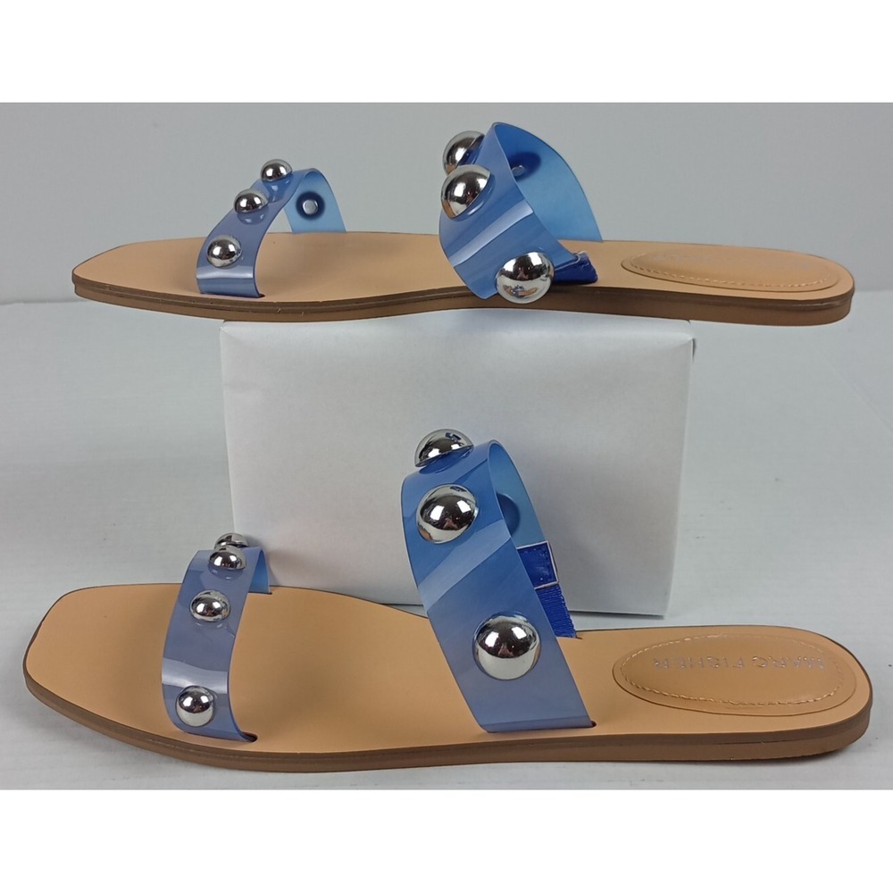 Marc Fisher Women's Size 9.5M Jelly Lucite Stud Embellished Slide-on Sandals